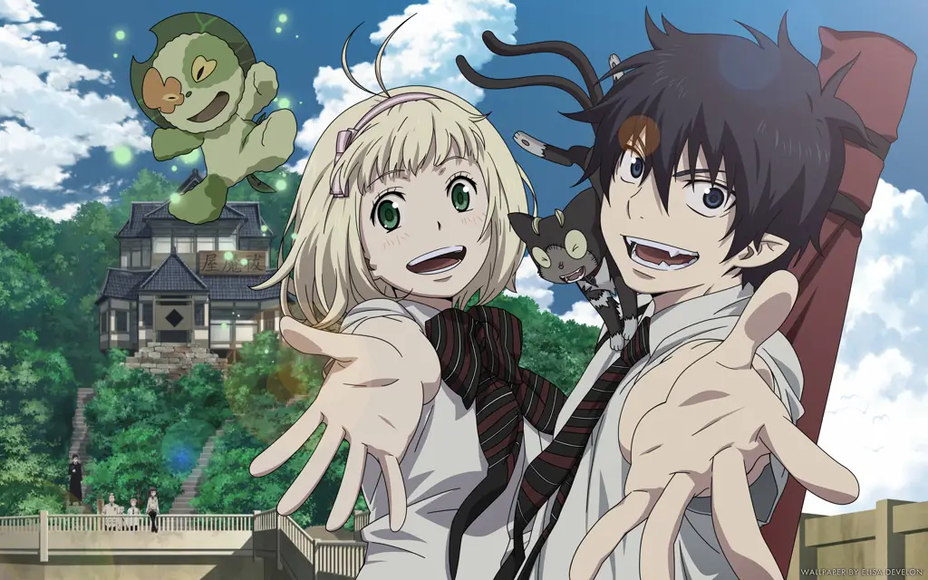 Para karakter utama dan pendukung dalam anime Blue Exorcist