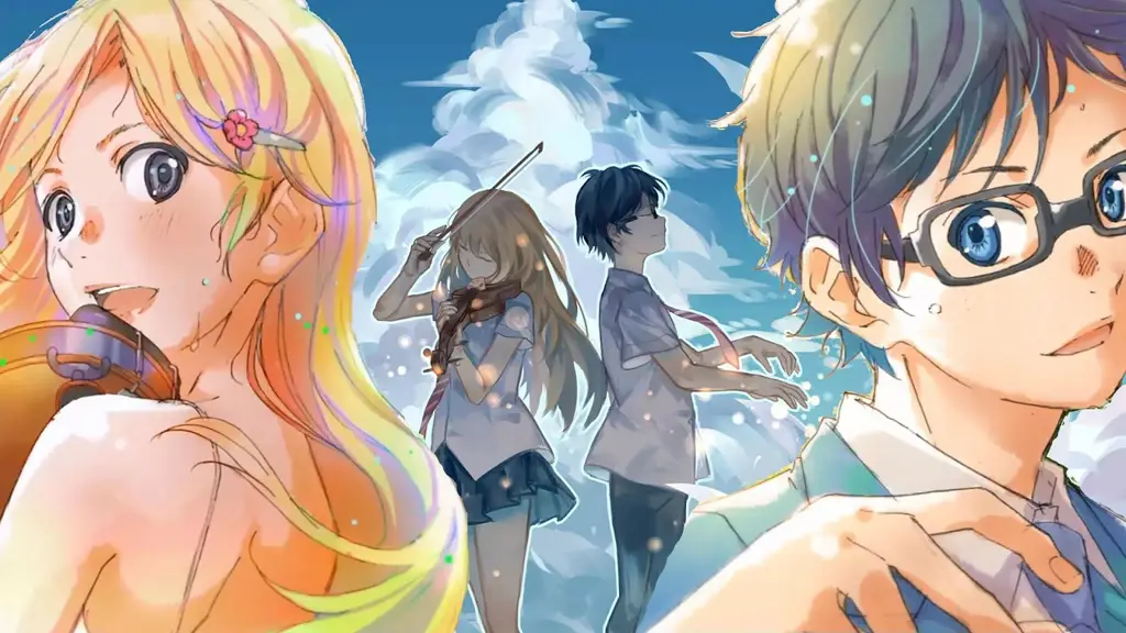 Para karakter utama anime Shigatsu wa Kimi no Uso