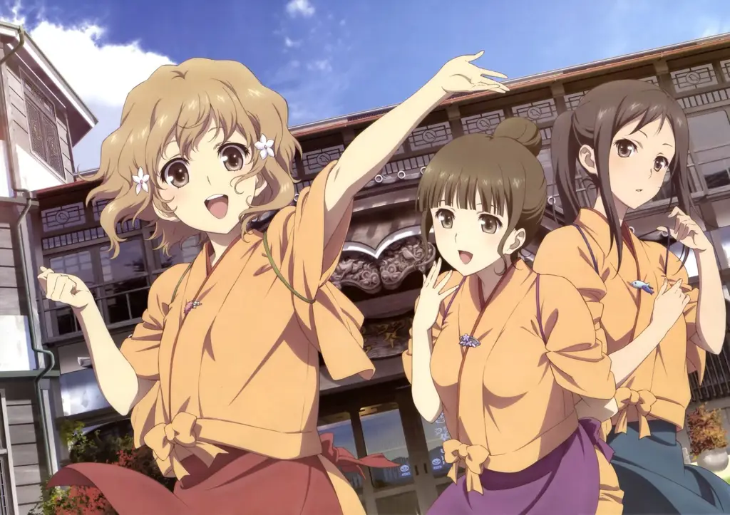 Para karakter utama anime Hanasaku Iroha