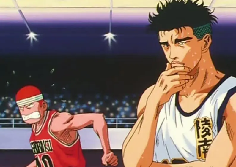 Gambar karakter Slam Dunk bermain basket