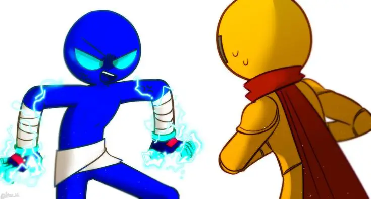 Berbagai karakter stickman anime dengan ekspresi berbeda