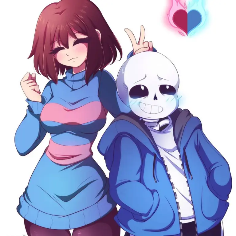 Gambar berbagai karakter Undertale dalam gaya anime