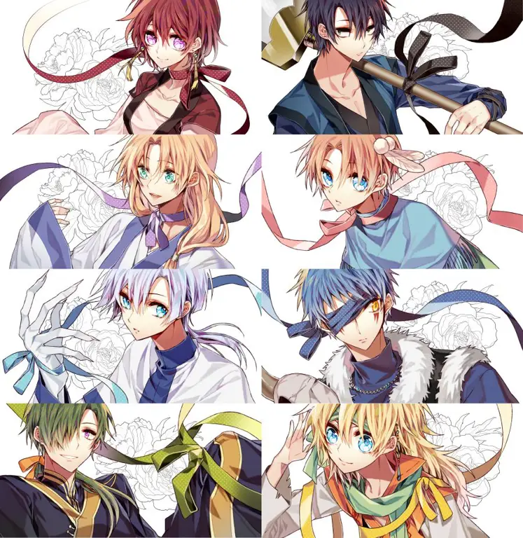 Gambar para karakter utama Akatsuki no Yona