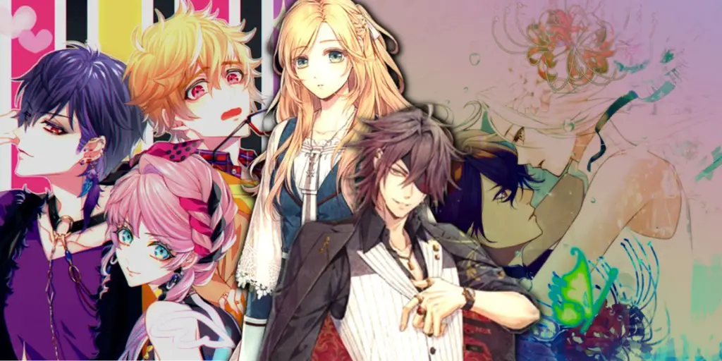 Ilustrasi karakter perempuan dalam gaya game otome