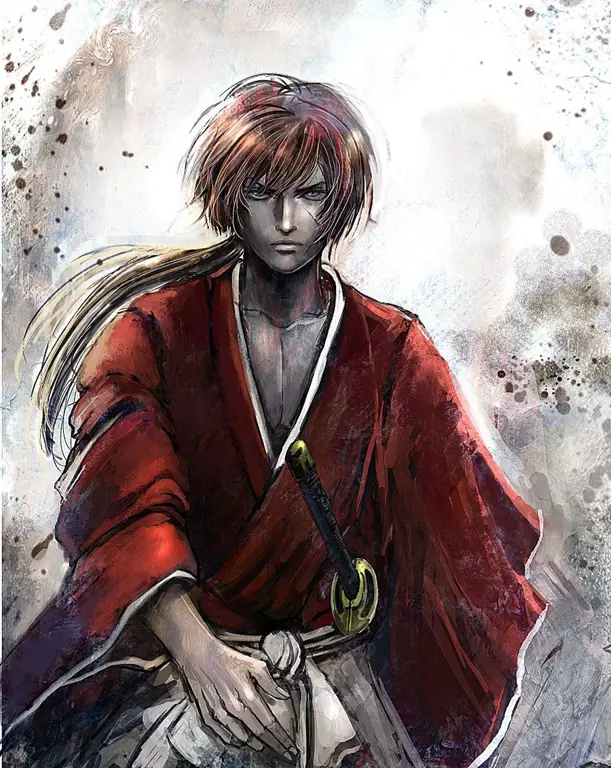 Karakter utama dalam Samurai X 3 Ilustrasi Kenshin Himura