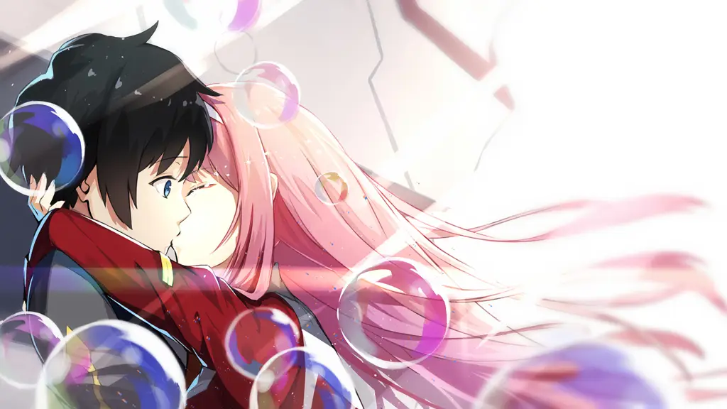 Gambar Hiro dan Zero Two dari Darling in the Franxx