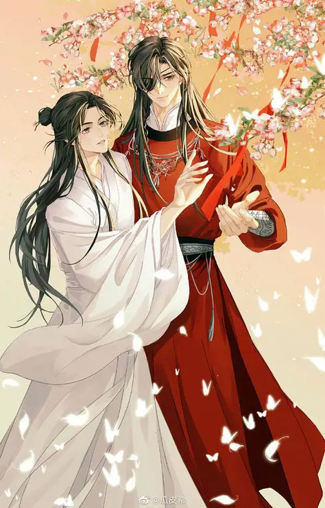 Ilustrasi Xie Lian dan Hua Cheng