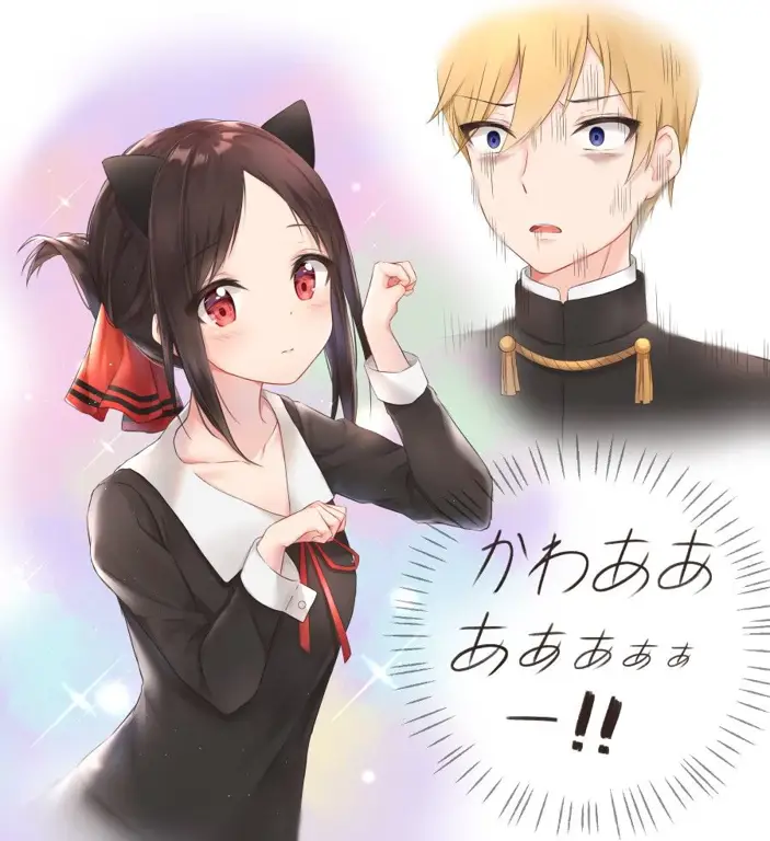 Gambar Kaguya Shinomiya dan Miyuki Shirogane