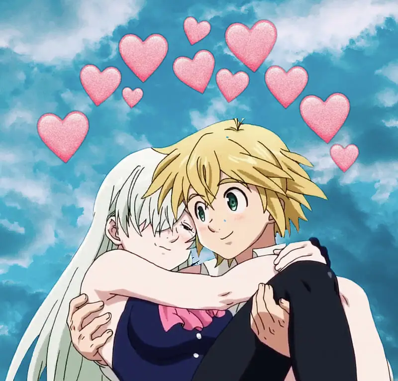 Gambar Meliodas dan Elizabeth dari Nanatsu no Taizai