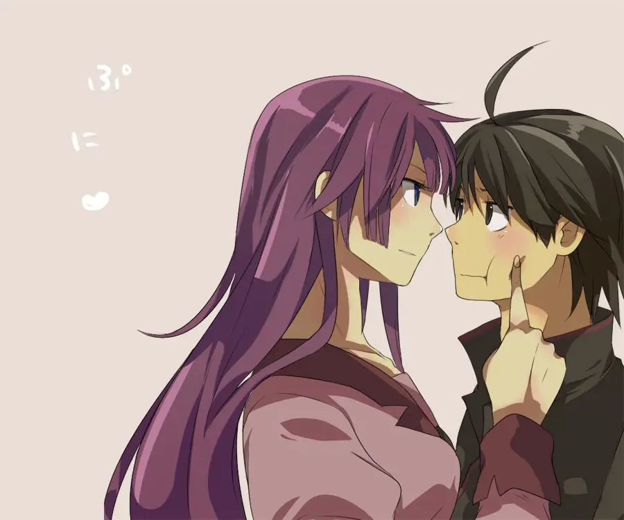 Gambar Araragi Koyomi dan Senjougahara Hitagi