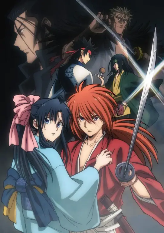 Gambar karakter-karakter utama dalam Rurouni Kenshin