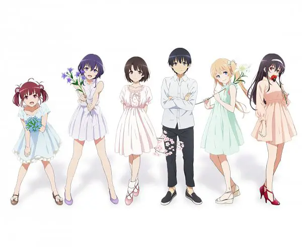 Gambar para karakter utama Saenai Heroine no Sodatekata