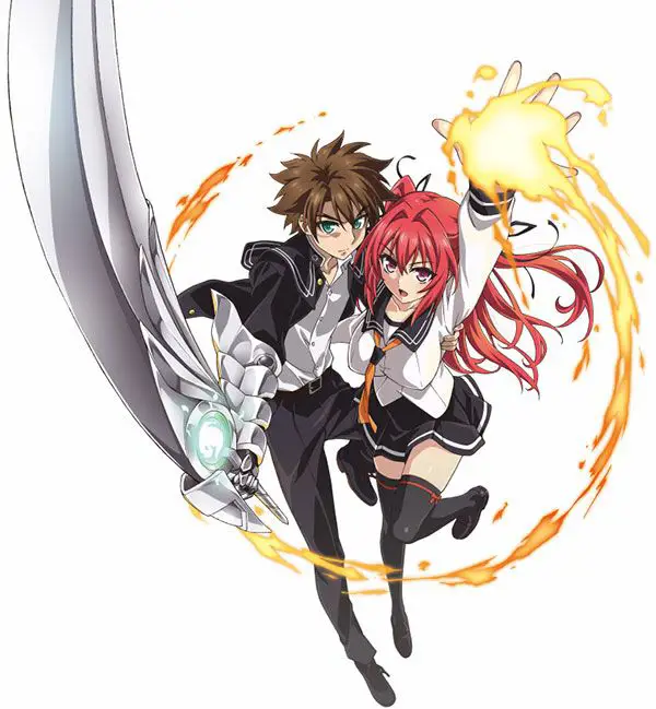 Karakter Utama Shinmai Maou no Testament Gambar Basara Toujou dan Mio Naruse dari Shinmai Maou no Testament