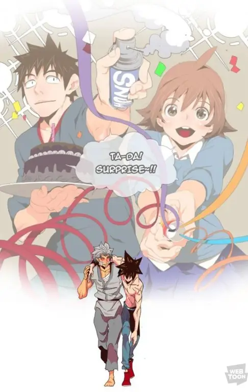 Gambar Jin Mori, Han Daewi, dan Yoo Mira dari anime The God of High School