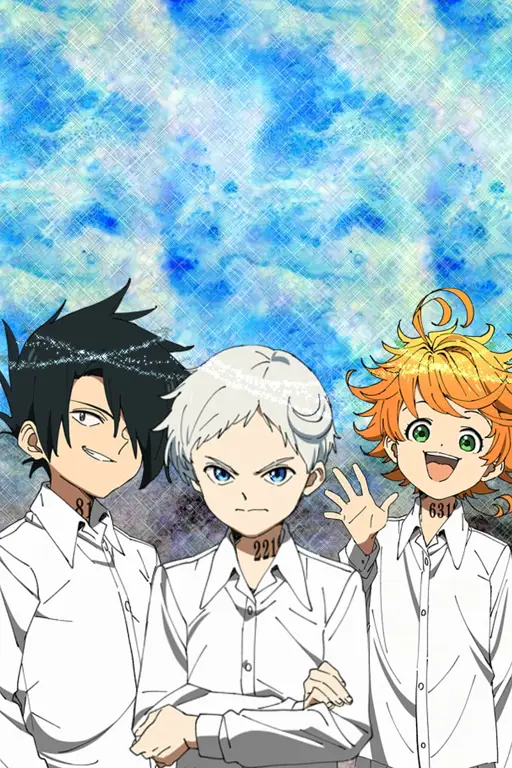 Emma, Norman, dan Ray, karakter utama dalam The Promised Neverland