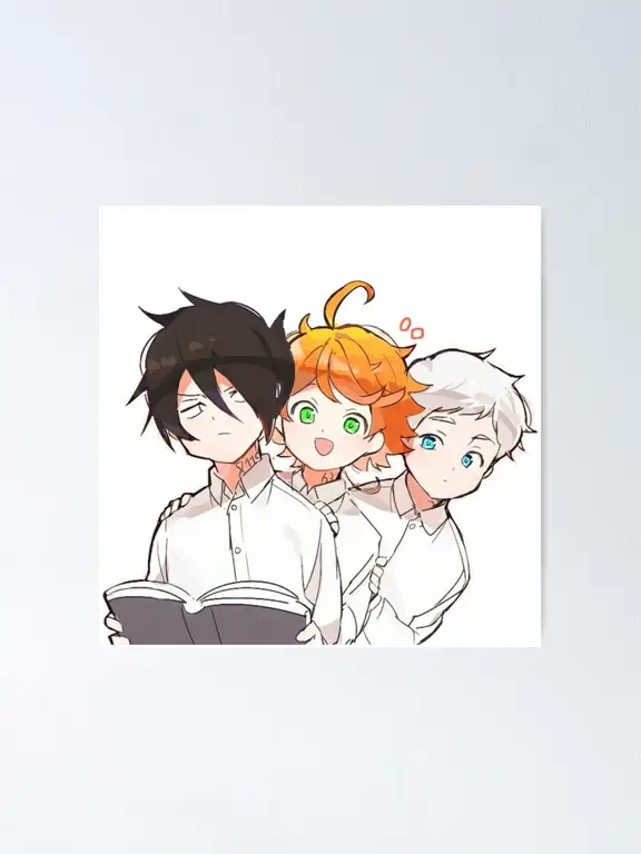 Emma, Ray, dan Norman, karakter utama The Promised Neverland