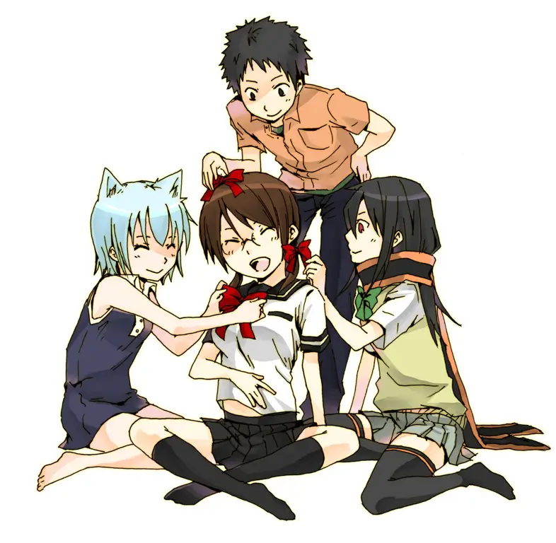 Karakter Utama Yozakura Quartet Ilustrasi karakter-karakter utama dalam anime Yozakura Quartet Hana no Uta