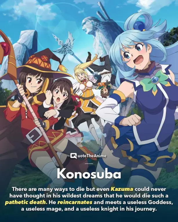 Ilustrasi karakter-karakter wanita dalam anime isekai harem