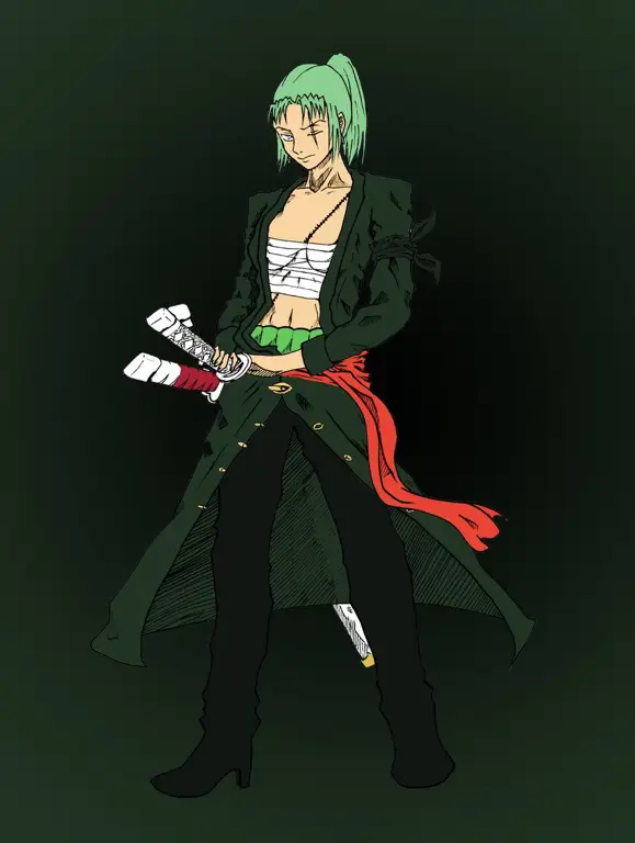 Gambar karakter wanita One Piece bersama Zoro