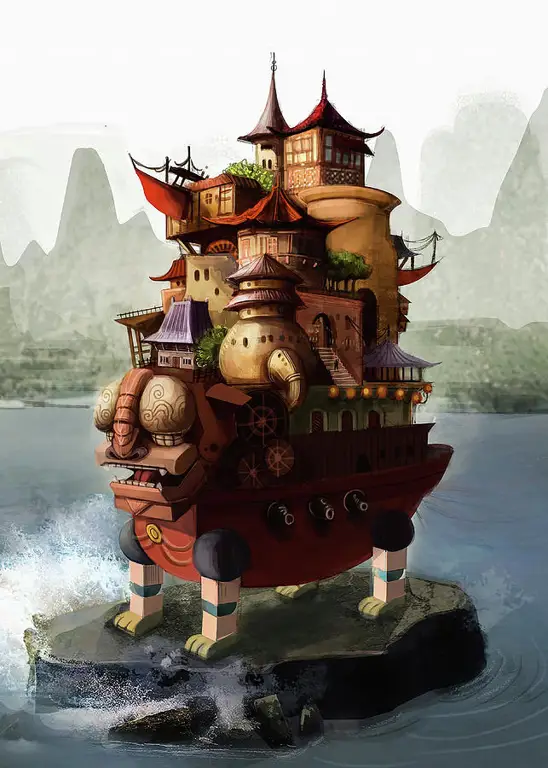 Ilustrasi karya seni Howl's Moving Castle