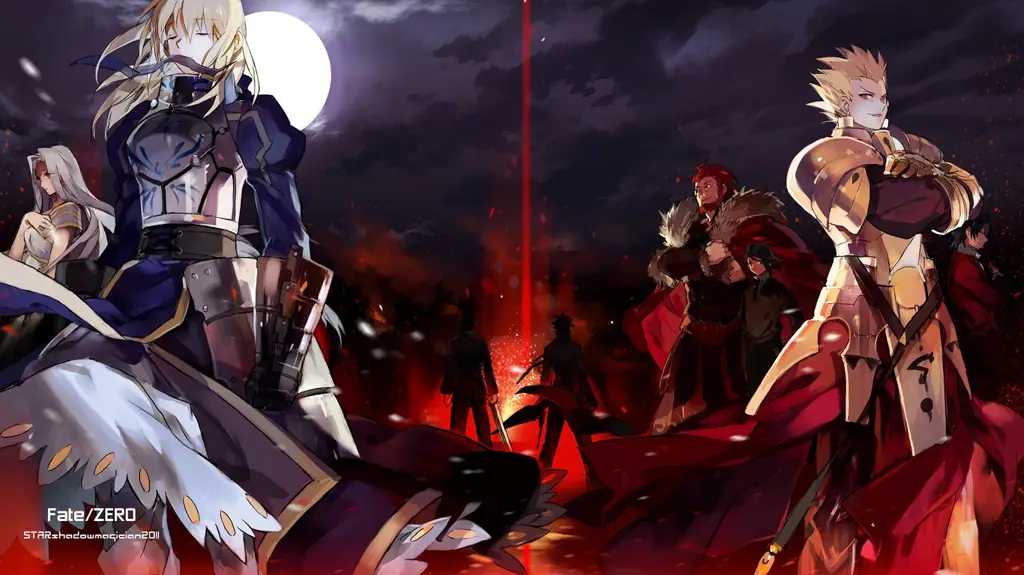 Gambar karya seni atau ilustrasi dari anime Fate/Zero