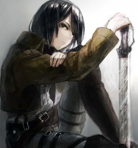 Gambar fanart Mikasa Ackerman karya penggemar