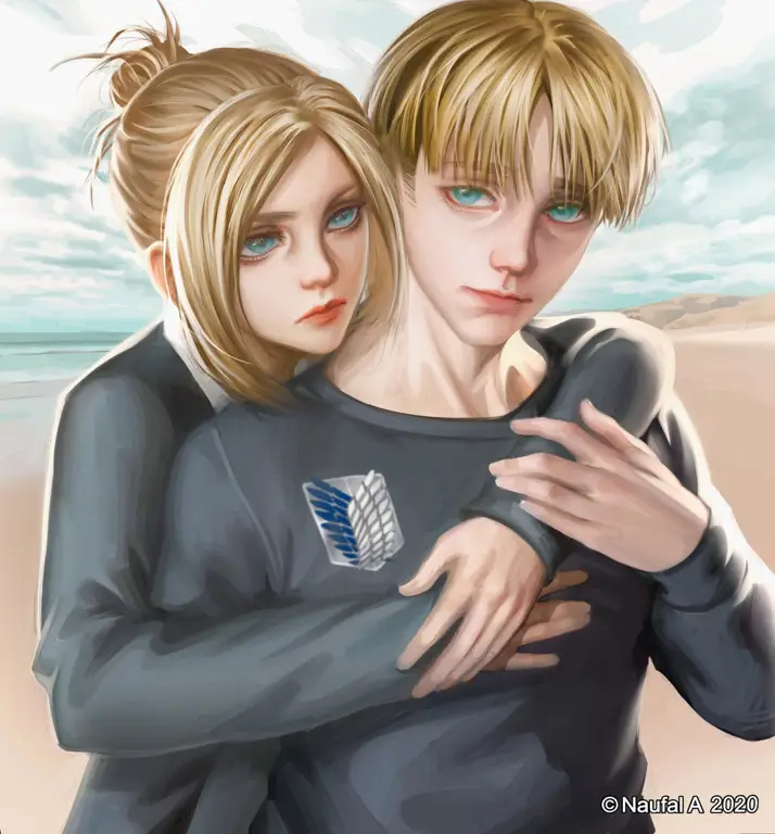 Gambar fanart Armin dan Annie