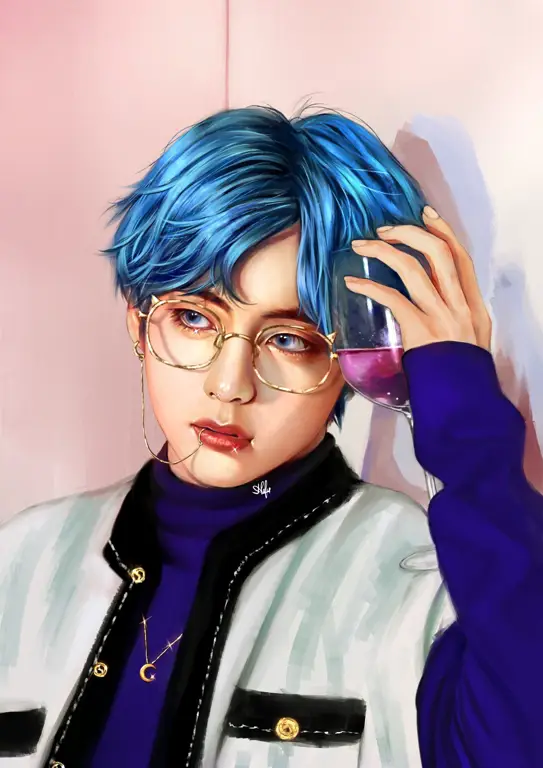 Fanart V BTS bergaya anime