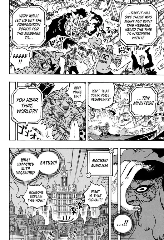 Karya seni yang indah dan detail Ilustrasi One Piece chapter 1109