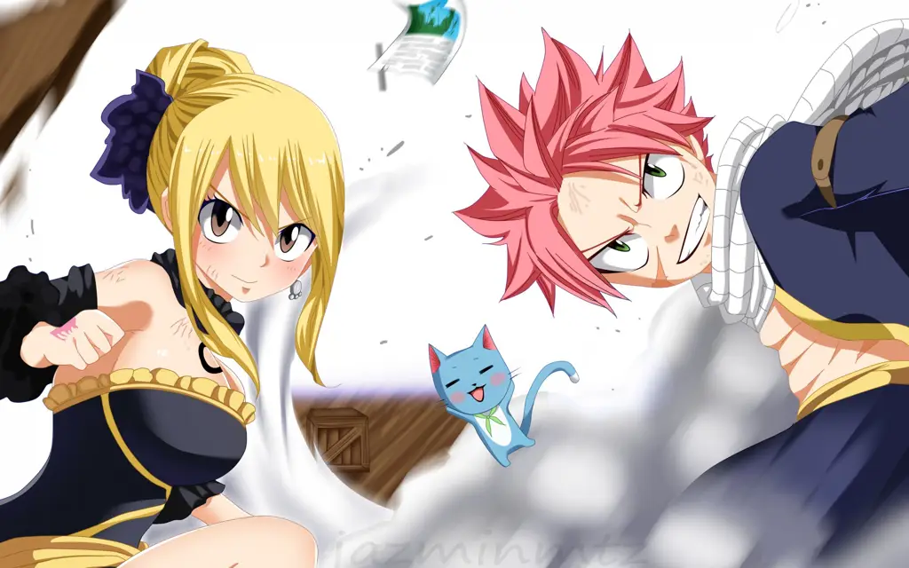 Gambar karya seni Natsu dan Lucy