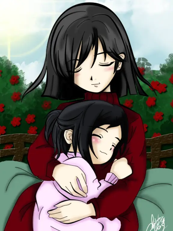 Kasih Sayang Ibu dalam Anime Gambar ibu dan anak dalam anime yang menunjukkan kasih sayang