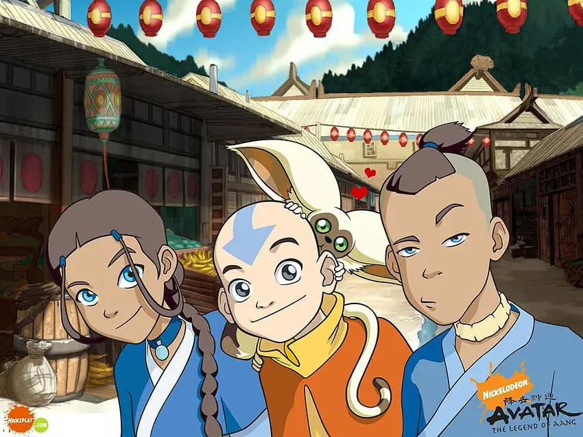 Gambar Katara dan Sokka, saudara kandung yang menemani Aang