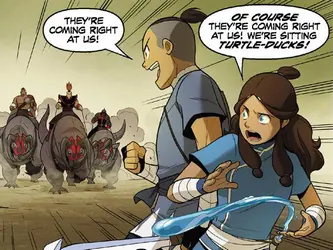 Gambar Katara dan Sokka, teman Aang