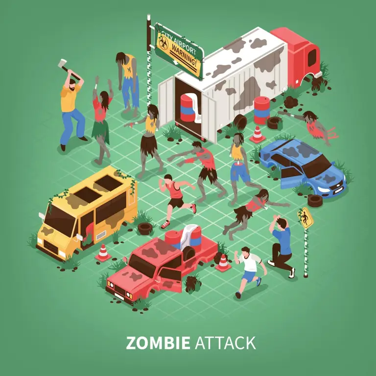 Ilustrasi kiamat zombie yang menegangkan