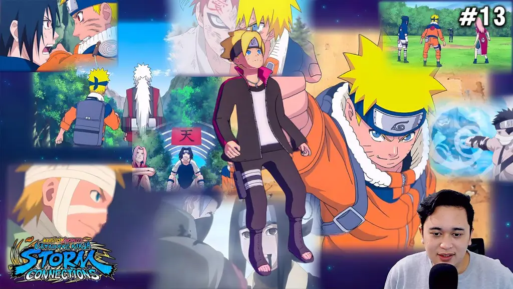 Gambar Naruto dan Boruto menonton bersama