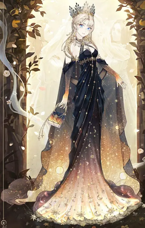 Gambar dewi anime berpakaian elegan