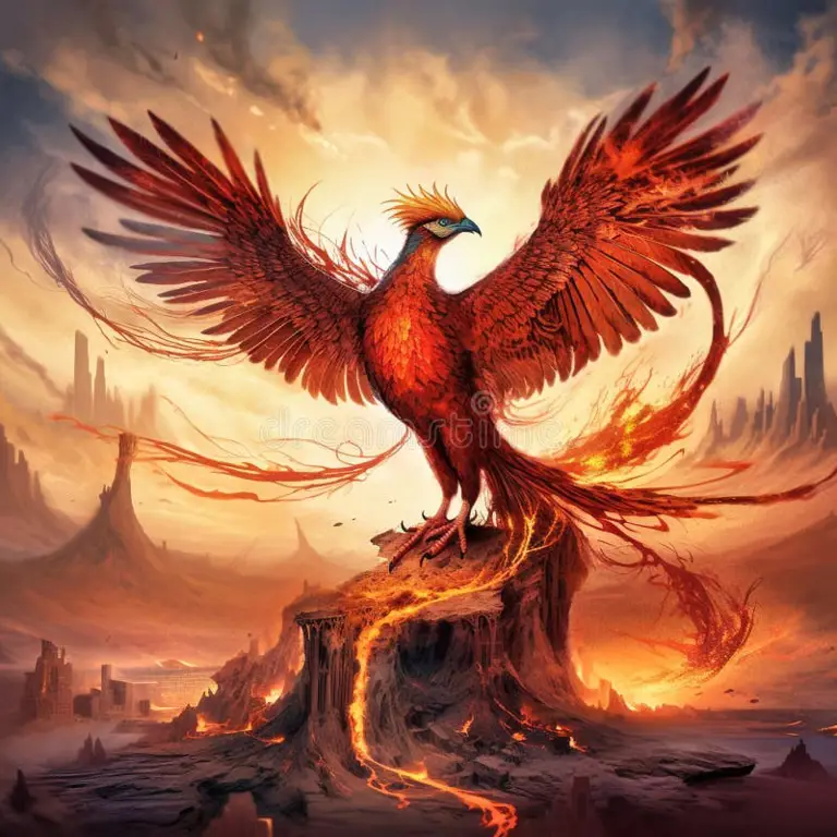 Gambar burung phoenix bangkit dari abu