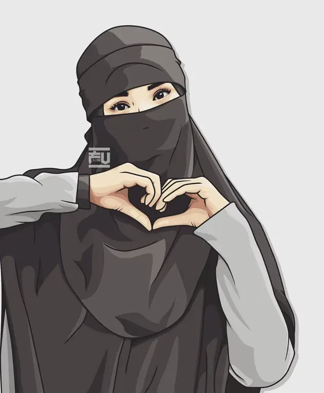 Berbagai karakter anime muslimah dengan hijab yang berbeda-beda gaya dan warna