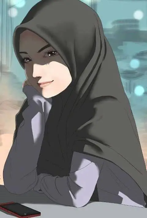 Berbagai karakter anime muslimah dengan latar belakang yang berbeda