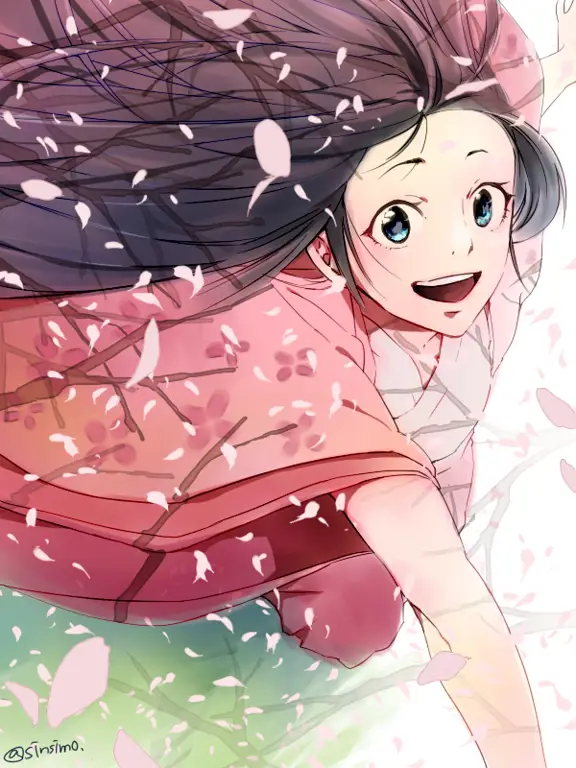 Ilustrasi Putri Kaguya yang cantik dan anggun