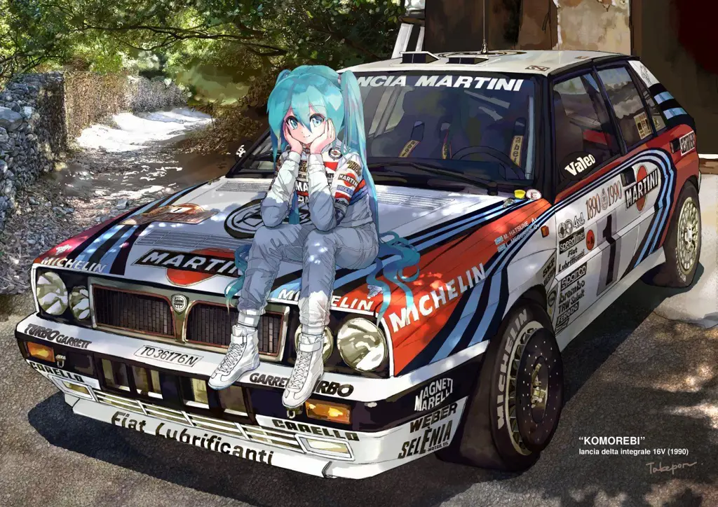 Gambar adegan balap mobil cepat dari anime