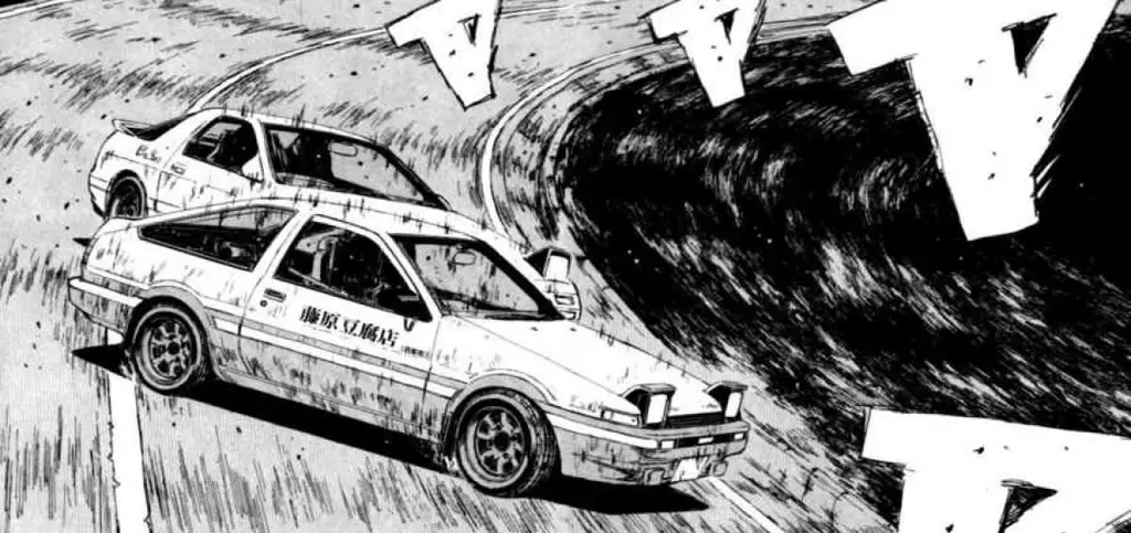 Adegan balap mobil dari film anime Initial D