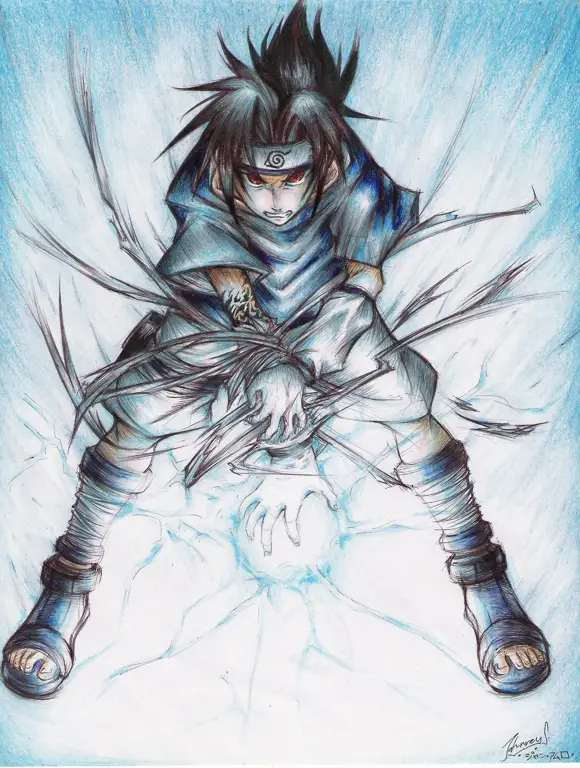 Gambar Chidori Sasuke yang tajam