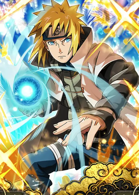 Kecepatan dan Kemampuan Ruang-Waktu Minato Ilustrasi Minato Namikaze, Hokage Keempat