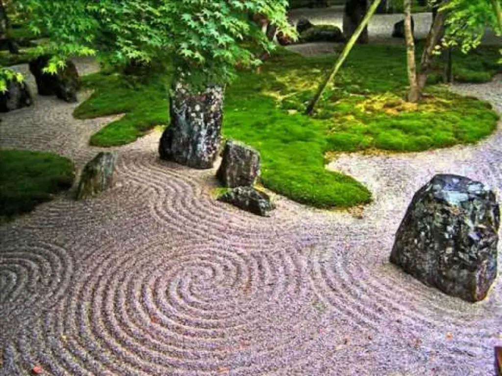 Taman Jepang dengan konsep Zen yang tenang