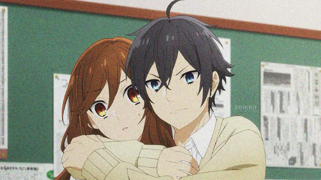 Gambar momen romantis antara Hori dan Miyamura