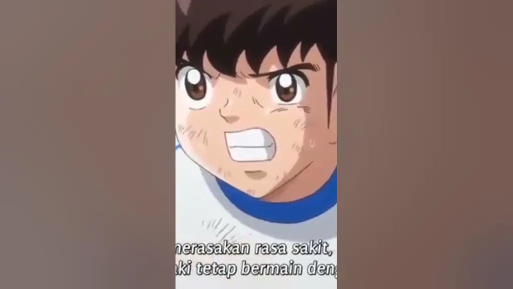 Gambar Tsubasa Ozora merayakan gol