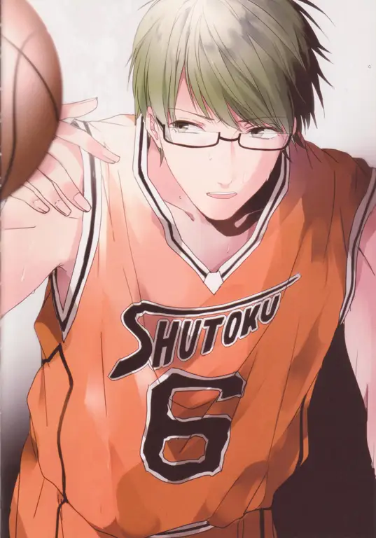 Midorima Shintarou sedang bermain basket