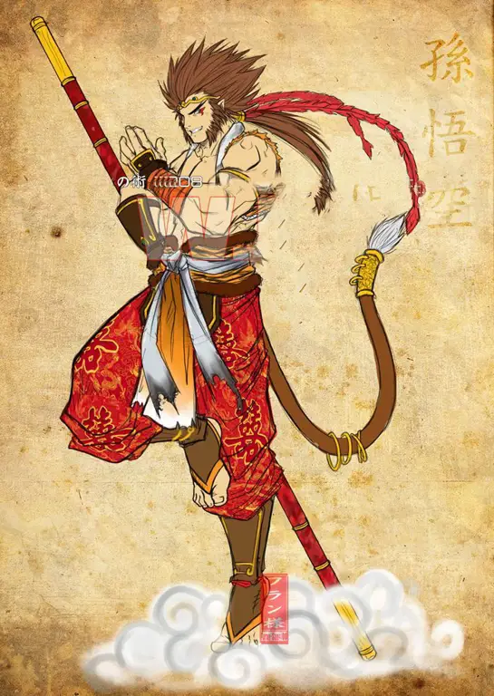 Sun Wukong sebagai Raja Kera dalam anime