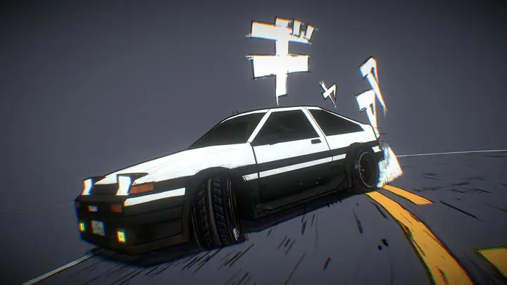 Toyota AE86 melakukan drift